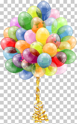 Balloon Birthday cake Party Gift, Transparent Balloons Bunch , multi-colored balloons illustration PNG clipart