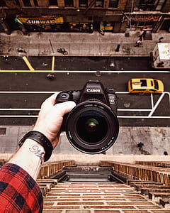 person holding Canon EOS 6D camera thumbnail
