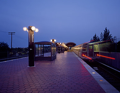 white train during nighttime thumbnail