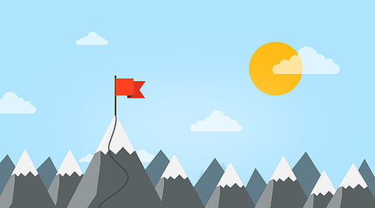 Summit - Reaching A New Career Height - Mountain with Flag thumbnail