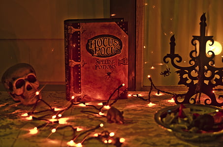 Hocus Pocus book surrounded with string lights thumbnail