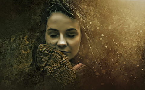 woman in brown coat photo thumbnail