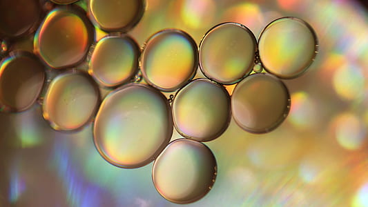abstract, oil, water, blue, gold, media thumbnail