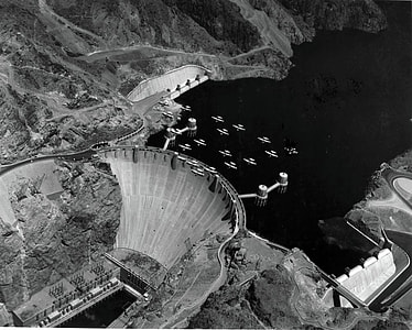 Aerial Photo of Hoover Dam Area and Lake Mead, Nevada thumbnail