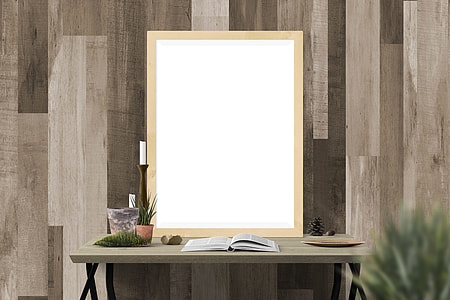 opened book in top of brown wooden table with mirror thumbnail