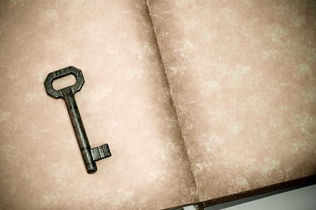 black skeleton key on brown surface thumbnail