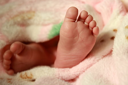 selective focus photography of baby's foot thumbnail