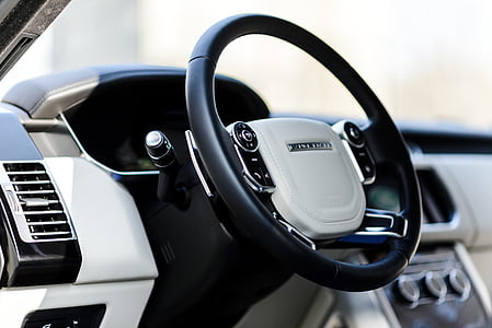 black and gray steering wheel thumbnail