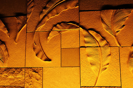 brown ceramic leaf-themed tiles thumbnail