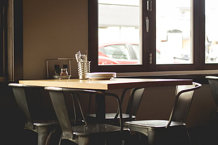 set of four chairs and rectangular table thumbnail