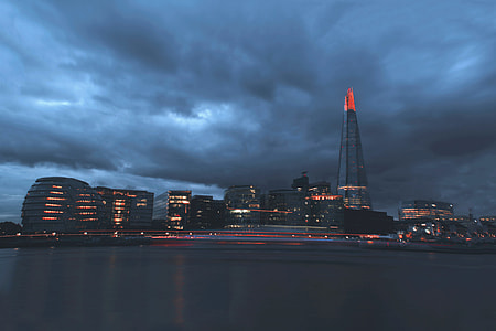 Moody shot of a cloudy London at dusk thumbnail
