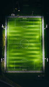bird's-eye view photography of football field thumbnail