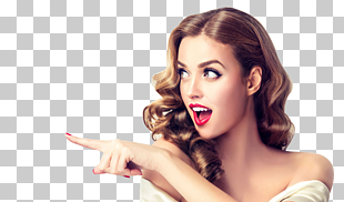 Beauty Woman Stock photography Hair Cosmetics, Fashion sexy European and American women, woman pointing at right side PNG clipart