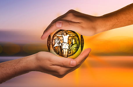 person hands with Jesus Christ in Cross illustration thumbnail