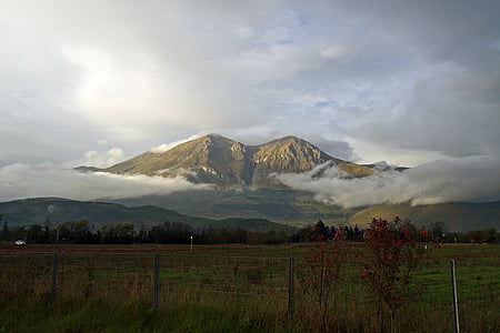 green mountains under cloudy sky thumbnail