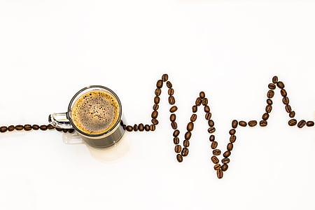 coffee on glass mug with coffee beans showing life line thumbnail