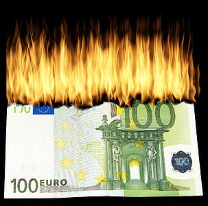 burning 100 Euro banknote illustration thumbnail