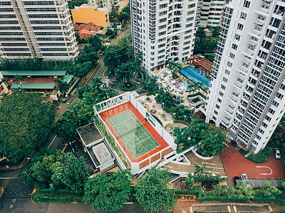 aerial photo of tennis court thumbnail