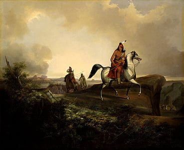 man riding white horse illustration thumbnail
