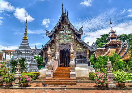 brown temple under blue sky thumbnail