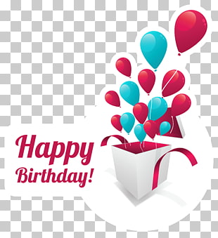 Birthday cake Greeting card Gift, Happy Birthday Text Sticker , balloons with happy birthday text overlay PNG clipart