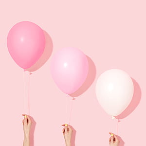 three pink and white balloons thumbnail
