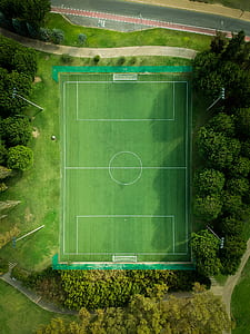 aerial photography of soccer field thumbnail