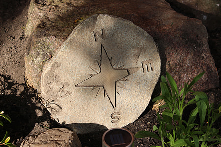 photo of compass drawn in stone thumbnail