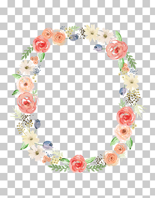 Wedding invitation Flower Watercolor painting , Flower Ring, pink and green floral wreath illustration PNG clipart