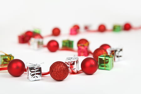 red, gray, and green gift beaded strap thumbnail
