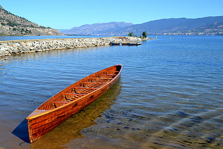 brown boat floating on body of water thumbnail