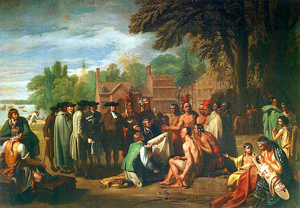 Penn signs treaty with the Indians in Philadelphia, Pennsylvania thumbnail
