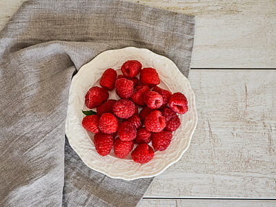 pile of raspberries served on plate thumbnail