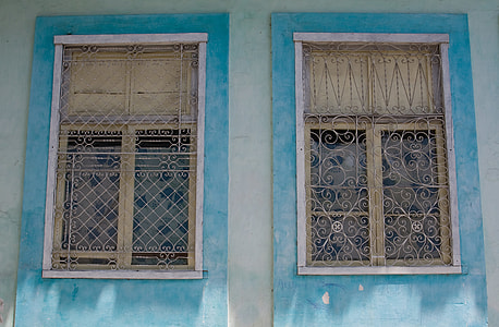 A pair of blue window details from Old Havana, Cuba. Image captured with a Canon DSLR thumbnail