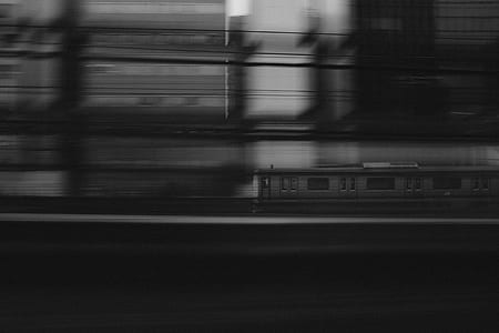 black and white, motion, train, speed thumbnail