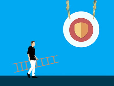 Illustration of man facing online security challenges. thumbnail