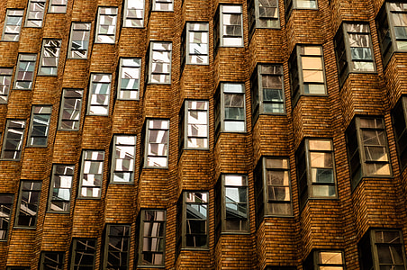 brown brick wall optical illusion building thumbnail