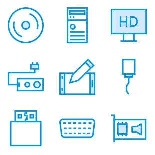 Computer Hardware Cute Style vol 1 svg vector icon sets