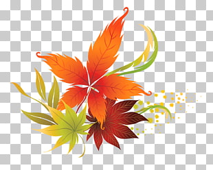 Autumn leaf color , Fall Leaves Decor , brown and green leaves illustration PNG clipart