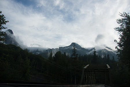 mountain under white clouds thumbnail