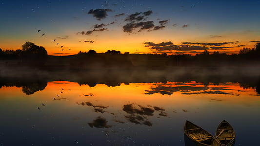 Horizon of Body of Water Under Sunset thumbnail
