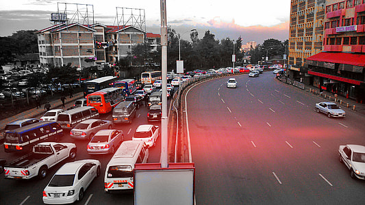 Traffic in the streets of Nairobi, Kenya thumbnail