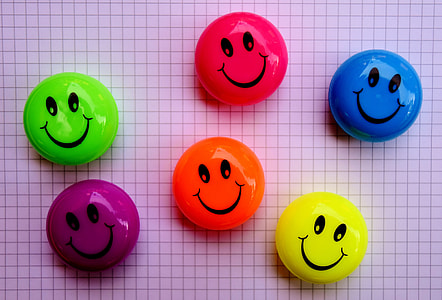 six assorted-color smiley decors thumbnail