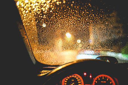 Rainy View From The Car At Night thumbnail