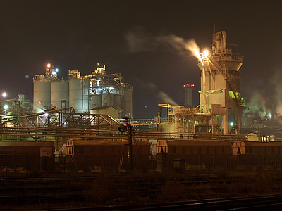 power plant at nighttime thumbnail