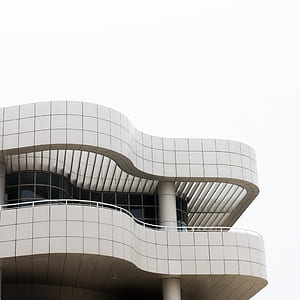 architectural photograph of white concrete structure thumbnail