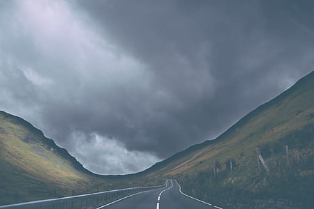 landscape photography of road and mountain thumbnail