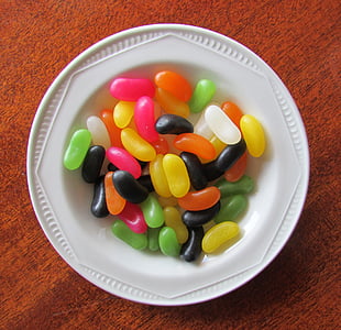 flat lay photography of candies on plate thumbnail