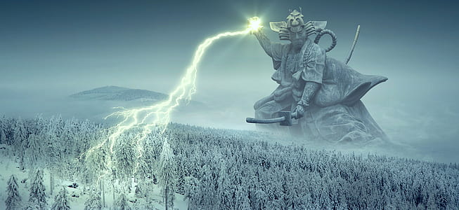 statue of god with lightning thumbnail