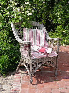 brown wicker armchair thumbnail